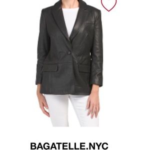 NWT Black Leather Blazer for Woman Fashion style